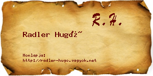 Radler Hugó névjegykártya